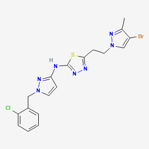 N-{5-[2-(4-bromo-3-methyl-1H-pyrazol-1-yl)ethyl]-1,3,4-thiadiazol-2-yl}-N-[1-(2-chlorobenzyl)-1H-pyrazol-3-yl]amine