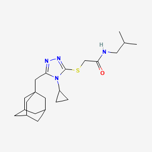 2-{[5-(1-adamantylmethyl)-4-cyclopropyl-4H-1,2,4-triazol-3-yl]thio}-N-isobutylacetamide