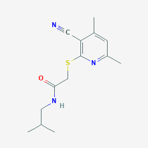 2-[(3-CYANO-4,6-DIMETHYL-2-PYRIDYL)SULFANYL]-N~1~-ISOBUTYLACETAMIDE