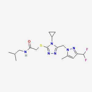 2-[(4-CYCLOPROPYL-5-{[3-(DIFLUOROMETHYL)-5-METHYL-1H-PYRAZOL-1-YL]METHYL}-4H-1,2,4-TRIAZOL-3-YL)SULFANYL]-N~1~-ISOBUTYLACETAMIDE