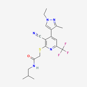 2-{[3-CYANO-4-(1-ETHYL-3-METHYL-1H-PYRAZOL-4-YL)-6-(TRIFLUOROMETHYL)-2-PYRIDYL]SULFANYL}-N~1~-ISOBUTYLACETAMIDE