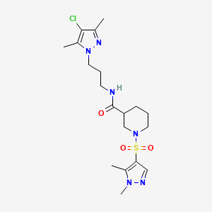 N-[3-(4-chloro-3,5-dimethyl-1H-pyrazol-1-yl)propyl]-1-[(1,5-dimethyl-1H-pyrazol-4-yl)sulfonyl]-3-piperidinecarboxamide