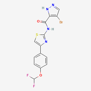 4-bromo-N-{4-[4-(difluoromethoxy)phenyl]-1,3-thiazol-2-yl}-1H-pyrazole-3-carboxamide