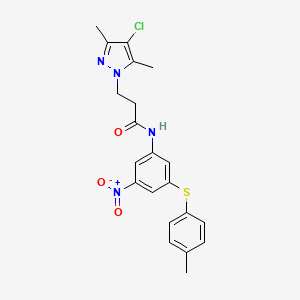 3-(4-CHLORO-3,5-DIMETHYL-1H-PYRAZOL-1-YL)-N~1~-{3-[(4-METHYLPHENYL)SULFANYL]-5-NITROPHENYL}PROPANAMIDE