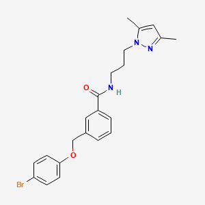 3-[(4-bromophenoxy)methyl]-N-[3-(3,5-dimethyl-1H-pyrazol-1-yl)propyl]benzamide