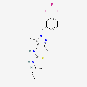 molecular formula C18H23F3N4S B4383762 N-(sec-butyl)-N'-{3,5-dimethyl-1-[3-(trifluoromethyl)benzyl]-1H-pyrazol-4-yl}thiourea 