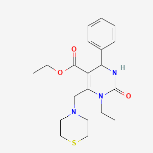 molecular formula C20H27N3O3S B4383773 ethyl 1-ethyl-2-oxo-4-phenyl-6-(4-thiomorpholinylmethyl)-1,2,3,4-tetrahydro-5-pyrimidinecarboxylate 