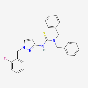 molecular formula C25H23FN4S B4383785 N,N-dibenzyl-N'-[1-(2-fluorobenzyl)-1H-pyrazol-3-yl]thiourea 