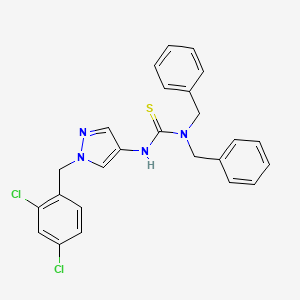 molecular formula C25H22Cl2N4S B4383788 N,N-dibenzyl-N'-[1-(2,4-dichlorobenzyl)-1H-pyrazol-4-yl]thiourea 