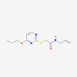 molecular formula C12H17N3O2S B4383804 N-allyl-2-[(4-propoxy-2-pyrimidinyl)thio]acetamide 