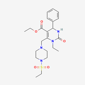 ethyl 1-ethyl-6-{[4-(ethylsulfonyl)-1-piperazinyl]methyl}-2-oxo-4-phenyl-1,2,3,4-tetrahydro-5-pyrimidinecarboxylate