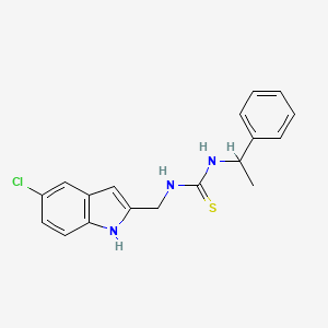 N-[(5-chloro-1H-indol-2-yl)methyl]-N'-(1-phenylethyl)thiourea