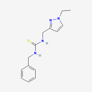 molecular formula C14H18N4S B4383850 1-benzyl-3-[(1-ethyl-1H-pyrazol-3-yl)methyl]thiourea 