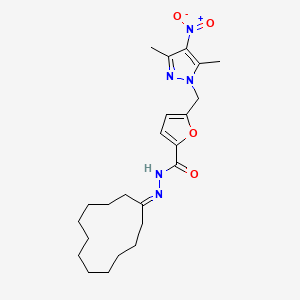 N'-cyclododecylidene-5-[(3,5-dimethyl-4-nitro-1H-pyrazol-1-yl)methyl]-2-furohydrazide