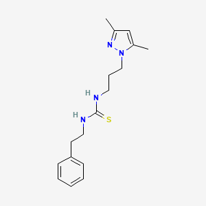 molecular formula C17H24N4S B4383852 N-[3-(3,5-DIMETHYL-1H-PYRAZOL-1-YL)PROPYL]-N'-PHENETHYLTHIOUREA 