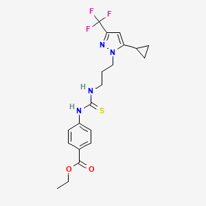 ETHYL 4-{[({3-[5-CYCLOPROPYL-3-(TRIFLUOROMETHYL)-1H-PYRAZOL-1-YL]PROPYL}AMINO)CARBOTHIOYL]AMINO}BENZOATE