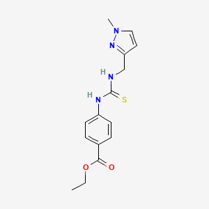 molecular formula C15H18N4O2S B4383857 ethyl 4-[({[(1-methyl-1H-pyrazol-3-yl)methyl]amino}carbonothioyl)amino]benzoate 