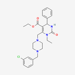 molecular formula C27H33ClN4O3 B4383861 ethyl 6-{[4-(3-chlorobenzyl)-1-piperazinyl]methyl}-1-ethyl-2-oxo-4-phenyl-1,2,3,4-tetrahydro-5-pyrimidinecarboxylate 