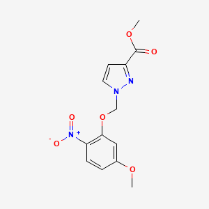 molecular formula C13H13N3O6 B4383871 methyl 1-[(5-methoxy-2-nitrophenoxy)methyl]-1H-pyrazole-3-carboxylate 