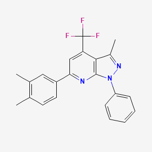 6-(3,4-dimethylphenyl)-3-methyl-1-phenyl-4-(trifluoromethyl)-1H-pyrazolo[3,4-b]pyridine