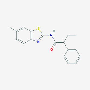 molecular formula C18H18N2OS B438388 N-(6-methyl-1,3-benzothiazol-2-yl)-2-phenylbutanamide CAS No. 329221-96-7