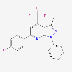 molecular formula C20H13F4N3 B4383906 6-(4-fluorophenyl)-3-methyl-1-phenyl-4-(trifluoromethyl)-1H-pyrazolo[3,4-b]pyridine 