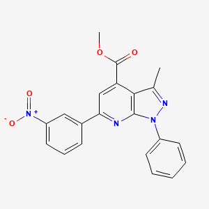 molecular formula C21H16N4O4 B4383908 methyl 3-methyl-6-(3-nitrophenyl)-1-phenyl-1H-pyrazolo[3,4-b]pyridine-4-carboxylate 