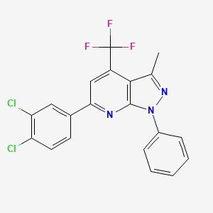 molecular formula C20H12Cl2F3N3 B4383950 6-(3,4-dichlorophenyl)-3-methyl-1-phenyl-4-(trifluoromethyl)-1H-pyrazolo[3,4-b]pyridine 