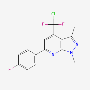 molecular formula C15H11ClF3N3 B4383967 4-[chloro(difluoro)methyl]-6-(4-fluorophenyl)-1,3-dimethyl-1H-pyrazolo[3,4-b]pyridine 