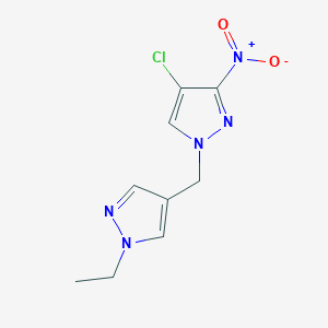 molecular formula C9H10ClN5O2 B4383979 4-chloro-1-[(1-ethyl-1H-pyrazol-4-yl)methyl]-3-nitro-1H-pyrazole 