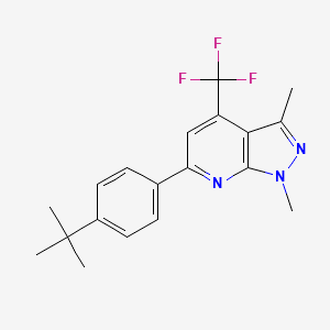 molecular formula C19H20F3N3 B4383981 6-(4-tert-butylphenyl)-1,3-dimethyl-4-(trifluoromethyl)-1H-pyrazolo[3,4-b]pyridine 