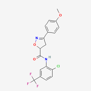 N-[2-chloro-5-(trifluoromethyl)phenyl]-3-(4-methoxyphenyl)-4,5-dihydro-5-isoxazolecarboxamide