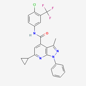 N~4~-[4-CHLORO-3-(TRIFLUOROMETHYL)PHENYL]-6-CYCLOPROPYL-3-METHYL-1-PHENYL-1H-PYRAZOLO[3,4-B]PYRIDINE-4-CARBOXAMIDE