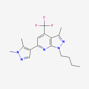 molecular formula C17H20F3N5 B4384020 1-butyl-6-(1,5-dimethyl-1H-pyrazol-4-yl)-3-methyl-4-(trifluoromethyl)-1H-pyrazolo[3,4-b]pyridine 