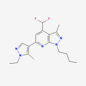 molecular formula C18H23F2N5 B4384022 1-butyl-4-(difluoromethyl)-6-(1-ethyl-5-methyl-1H-pyrazol-4-yl)-3-methyl-1H-pyrazolo[3,4-b]pyridine 