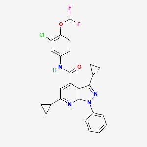 N-[3-chloro-4-(difluoromethoxy)phenyl]-3,6-dicyclopropyl-1-phenyl-1H-pyrazolo[3,4-b]pyridine-4-carboxamide