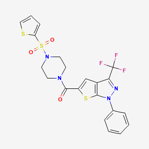 [1-PHENYL-3-(TRIFLUOROMETHYL)-1H-THIENO[2,3-C]PYRAZOL-5-YL][4-(2-THIENYLSULFONYL)PIPERAZINO]METHANONE