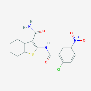 molecular formula C16H14ClN3O4S B438405 2-(2-Chloro-5-nitrobenzamido)-4,5,6,7-tetrahydrobenzo[b]thiophene-3-carboxamide CAS No. 313662-59-8