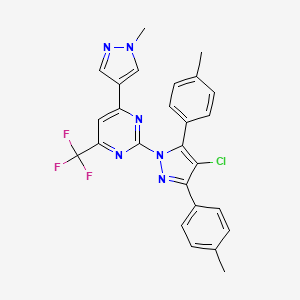 2-[4-chloro-3,5-bis(4-methylphenyl)-1H-pyrazol-1-yl]-4-(1-methyl-1H-pyrazol-4-yl)-6-(trifluoromethyl)pyrimidine