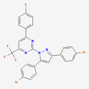 molecular formula C26H14Br2F4N4 B4384076 2-[3,5-bis(4-bromophenyl)-1H-pyrazol-1-yl]-4-(4-fluorophenyl)-6-(trifluoromethyl)pyrimidine 