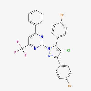 molecular formula C26H14Br2ClF3N4 B4384091 2-[3,5-bis(4-bromophenyl)-4-chloro-1H-pyrazol-1-yl]-4-phenyl-6-(trifluoromethyl)pyrimidine 