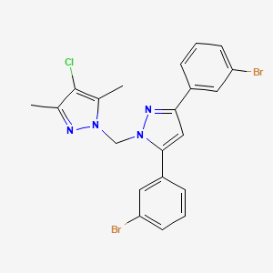 1-{[3,5-bis(3-bromophenyl)-1H-pyrazol-1-yl]methyl}-4-chloro-3,5-dimethyl-1H-pyrazole