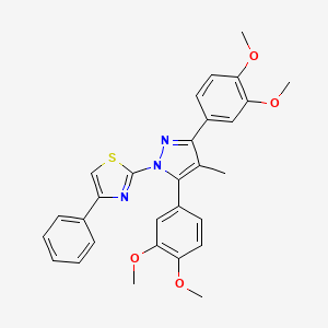 molecular formula C29H27N3O4S B4384111 2-[3,5-bis(3,4-dimethoxyphenyl)-4-methyl-1H-pyrazol-1-yl]-4-phenyl-1,3-thiazole 