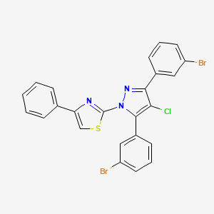 2-[3,5-bis(3-bromophenyl)-4-chloro-1H-pyrazol-1-yl]-4-phenyl-1,3-thiazole