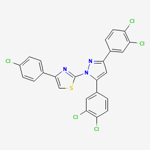 molecular formula C24H12Cl5N3S B4384135 2-[3,5-bis(3,4-dichlorophenyl)-1H-pyrazol-1-yl]-4-(4-chlorophenyl)-1,3-thiazole 