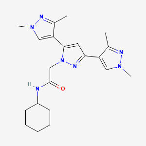 N-cyclohexyl-2-(1,1'',3,3''-tetramethyl-1H,1'H,1''H-4,3':5',4''-terpyrazol-1'-yl)acetamide