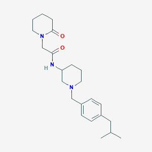 molecular formula C23H35N3O2 B4384164 N-[1-[[4-(2-methylpropyl)phenyl]methyl]piperidin-3-yl]-2-(2-oxopiperidin-1-yl)acetamide 