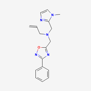 molecular formula C17H19N5O B4384176 N-[(1-methyl-1H-imidazol-2-yl)methyl]-N-[(3-phenyl-1,2,4-oxadiazol-5-yl)methyl]prop-2-en-1-amine 