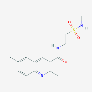 molecular formula C15H19N3O3S B4384182 2,6-dimethyl-N-{2-[(methylamino)sulfonyl]ethyl}quinoline-3-carboxamide 