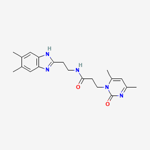 molecular formula C20H25N5O2 B4384189 N-[2-(5,6-dimethyl-1H-benzimidazol-2-yl)ethyl]-3-(4,6-dimethyl-2-oxopyrimidin-1(2H)-yl)propanamide 